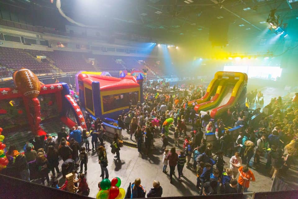 The KidzFest event at the Celebration of Hope included bouncy castles and games.