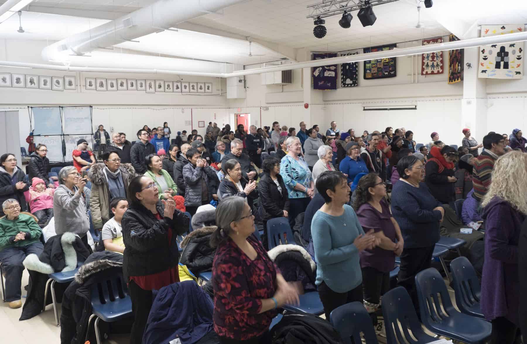 People of all ages came to the Baker Lake Celebration of Hope launch event to worship.