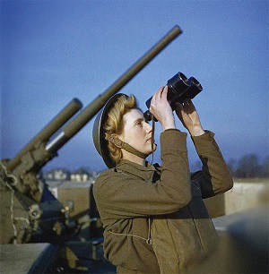 Wartime vigilance was essential for aircraft spotters in England during World War II.