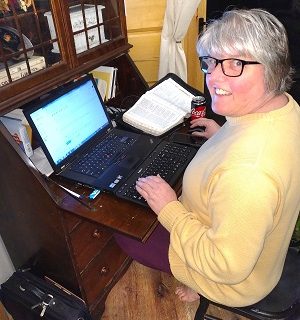 Joy Frey spends about two hours each day on the computer, discipling new believers and those exploring the Christian faith through BGEA’s Search for Jesus ministry.