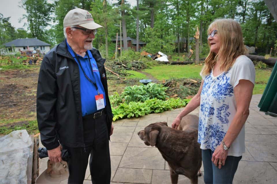 Billy Graham chaplains ministered to those that had been affected by violent storms in Ottawa that tore trees from their roots, ripped at rooftops, and threw debris everywhere.
