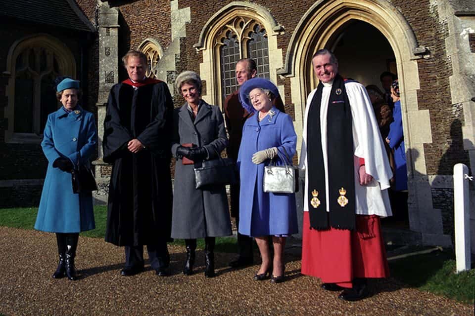In 1984, Queen Elizabeth II, Prince Philip and the Queen Mother welcomed Billy and Ruth Graham to Sandringham, one of their royal residences. Before his passing in 2018, Billy Graham called the queen hospitable, knowledgeable and kind.