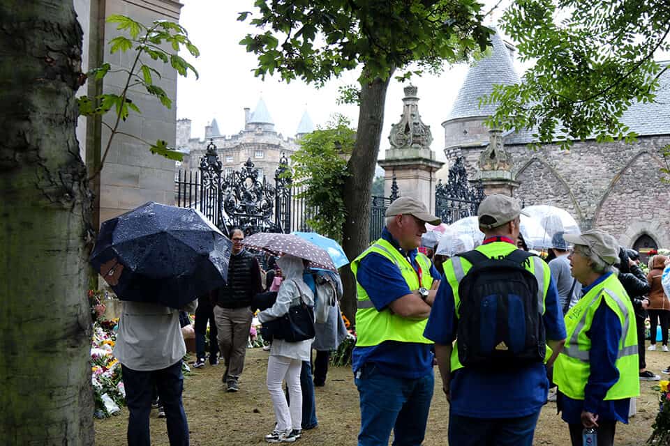 The Billy Graham Rapid Response Team is offering emotional and spiritual care outside Windsor Castle and Buckingham Palace following Queen Elizabeth II's passing on Thursday.