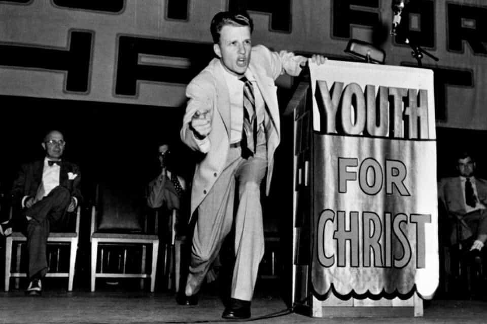 Billy Graham, born Nov. 7, 1918, would have been 104 this year. He passed away in 2018 at age 99 after a lifetime of ministry. At 27, Billy Graham resigned from his pulpit at First Baptist Church in Western Springs, Illinois, to go on the road for Youth for Christ—an organization founded to minister to youth and servicemen during World War II.