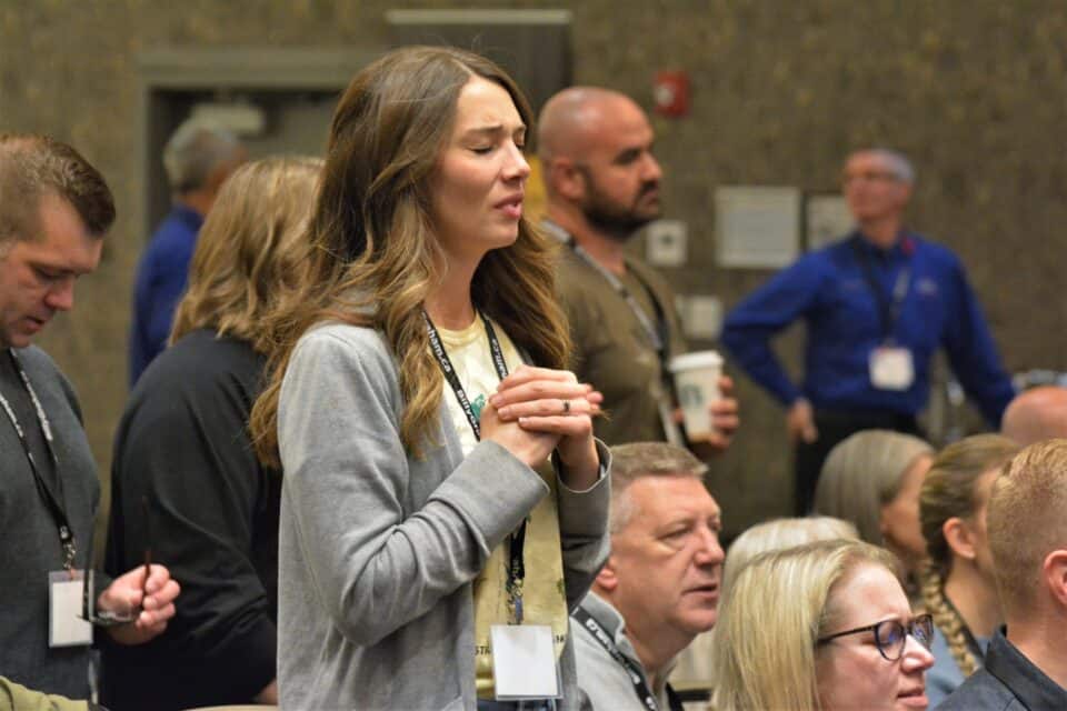 Worship, led by Celeste Zbirun, helped the 80-plus retreat participants prepare for what God had to tell them.