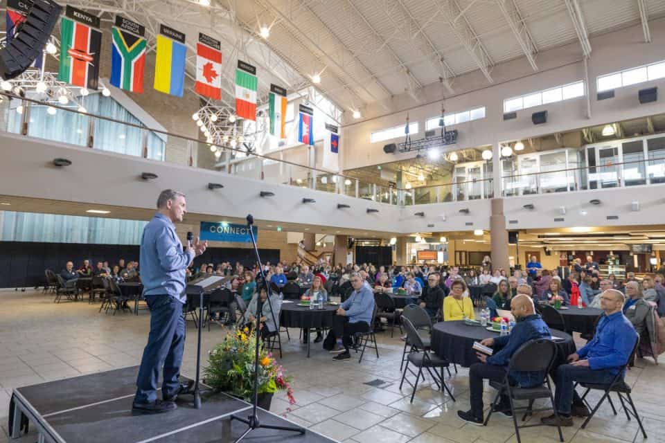 Dr. Roger Helland from the Evangelical Fellowship of Canada challenged attendees to be intentional about being a praying people.