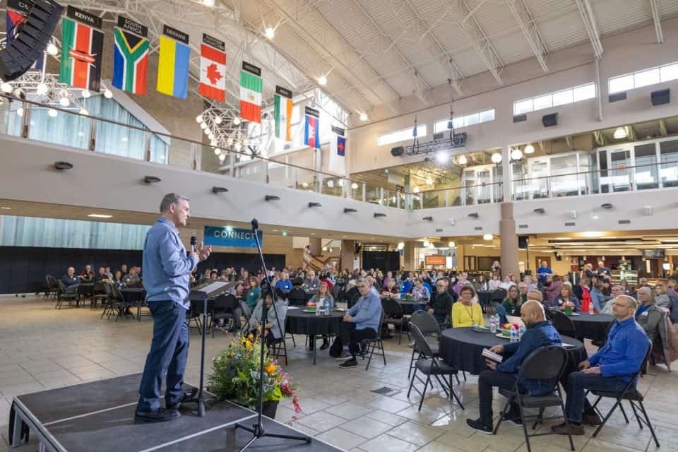 Dr. Roger Helland from the Evangelical Fellowship of Canada  challenged attendees to be intentional about being a praying people.