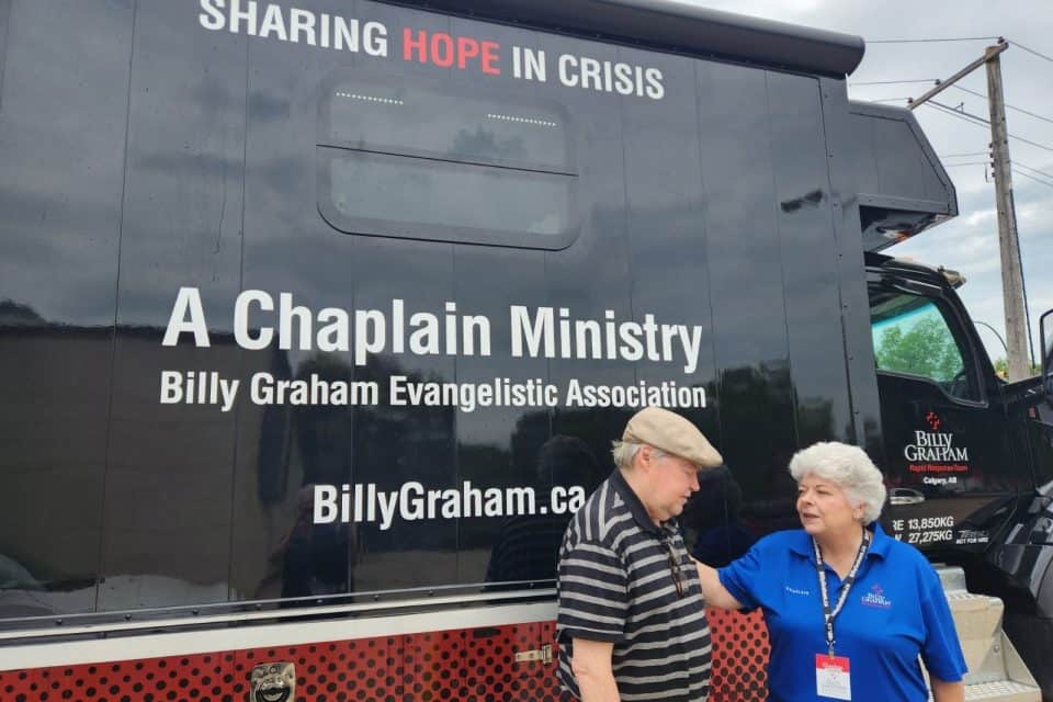 Chaplains prayed with many Dauphin, Manitoba, residents, reeling after a bus crash killed 16 senior residents.