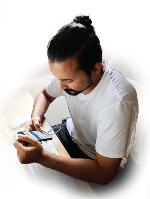 Man looking at phone