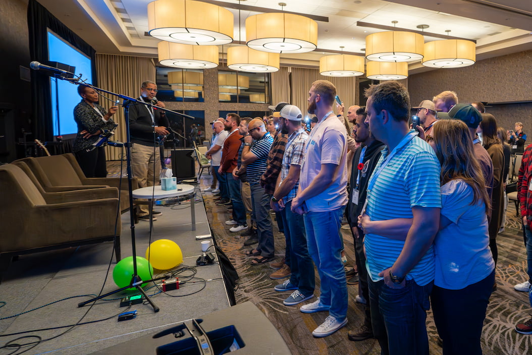Coming together in prayer and fellowship.