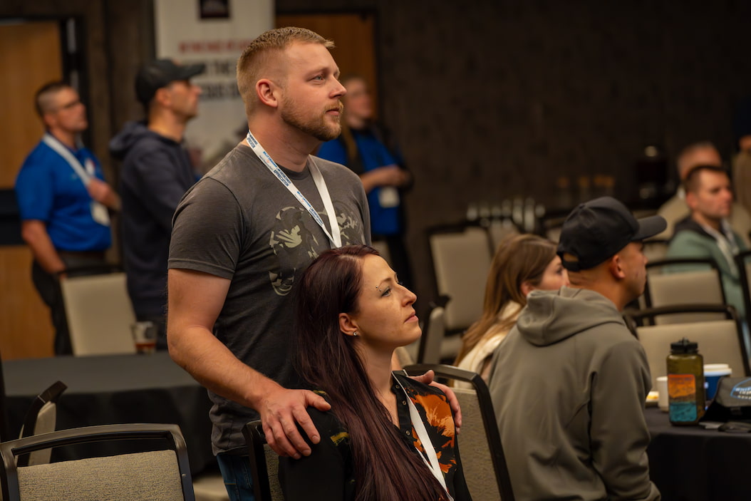 Couples finding moments of reflection and shared faith.