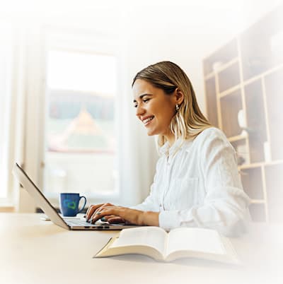 Franklin Graham praying with a resident in Kerrville, Texas.
